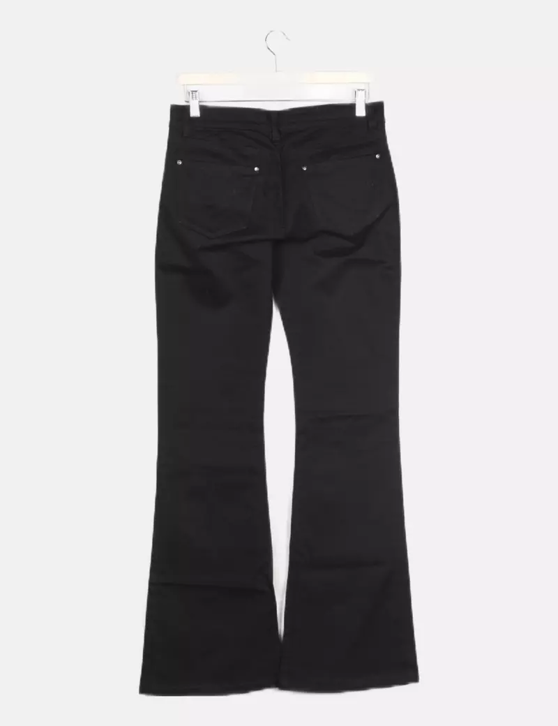 Zara Pantalón denim negro campana