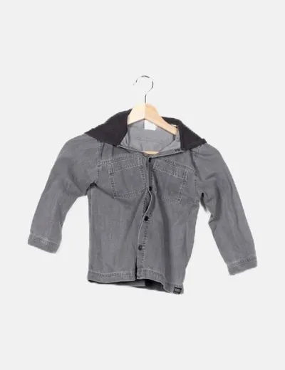 Zara Sobrecamisa gris combinada