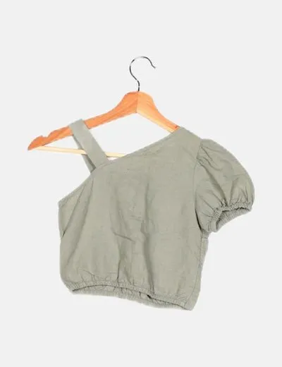 Zara Top denim verde