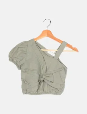 Zara Top denim verde