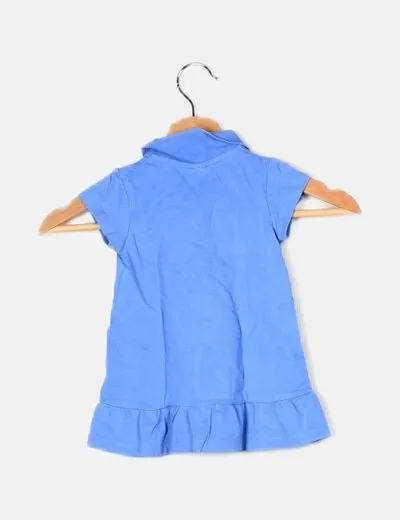 Zara Vestido azul volante